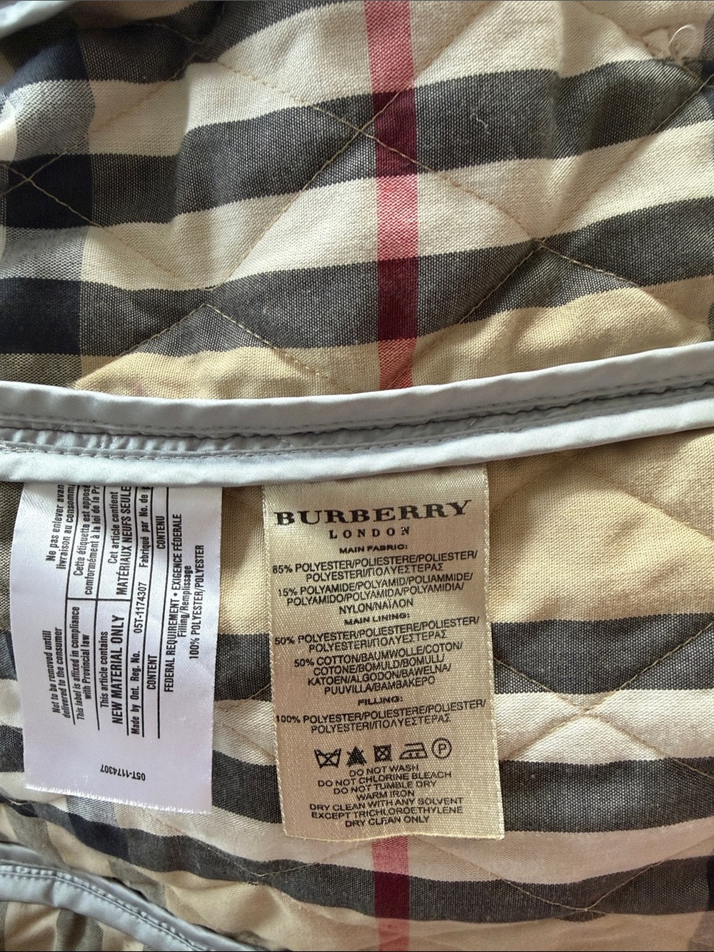 Burberry Light Gray Quilted Jacket - Picture 3 of 6